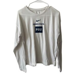Nike Penn State PSU Nittany Lions Dri-FIT Long Sleeve Shirt White Mens Medium